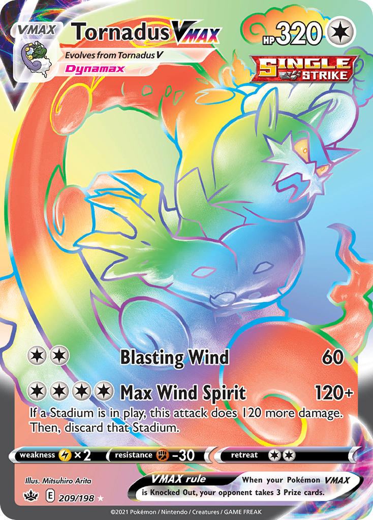 Tornadus VMAX 209/198 Rainbow Secret Rare VMAX