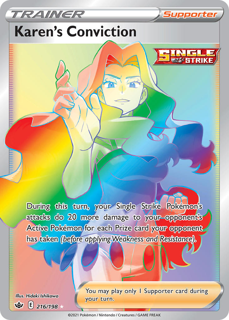 Karen's Conviction 216/198 Rainbow Secret Rare