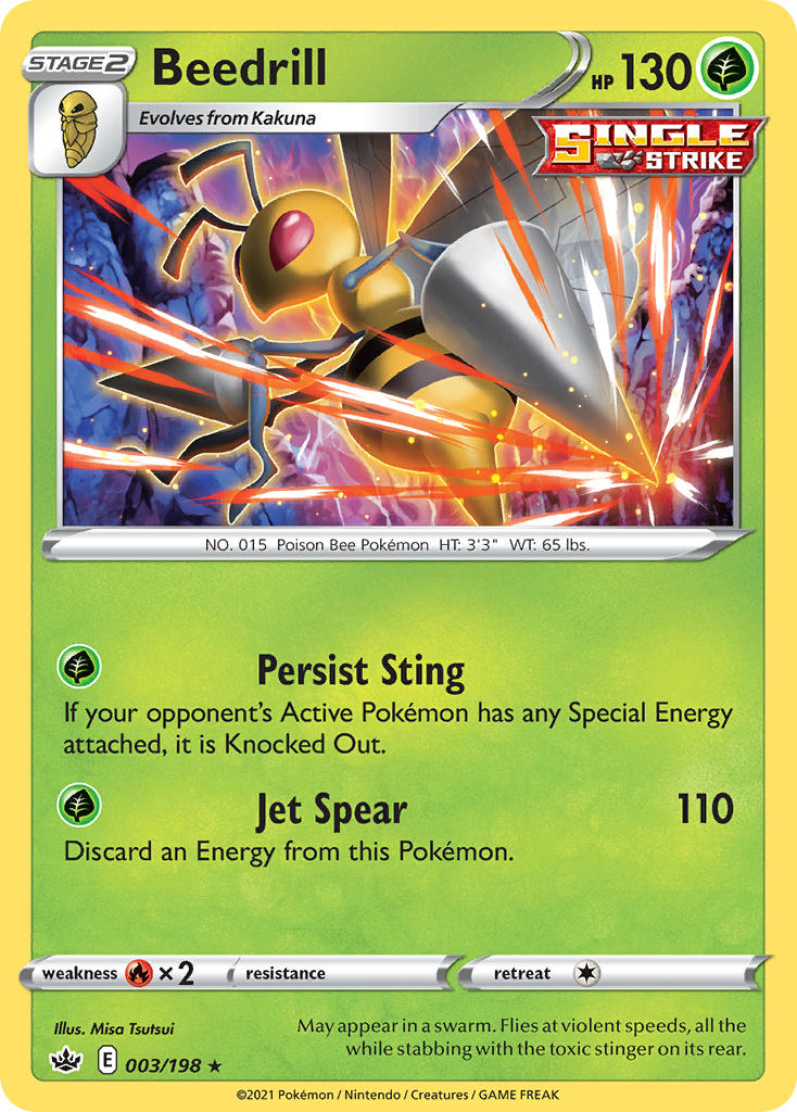 Beedrill 3/198 Reverse Rare