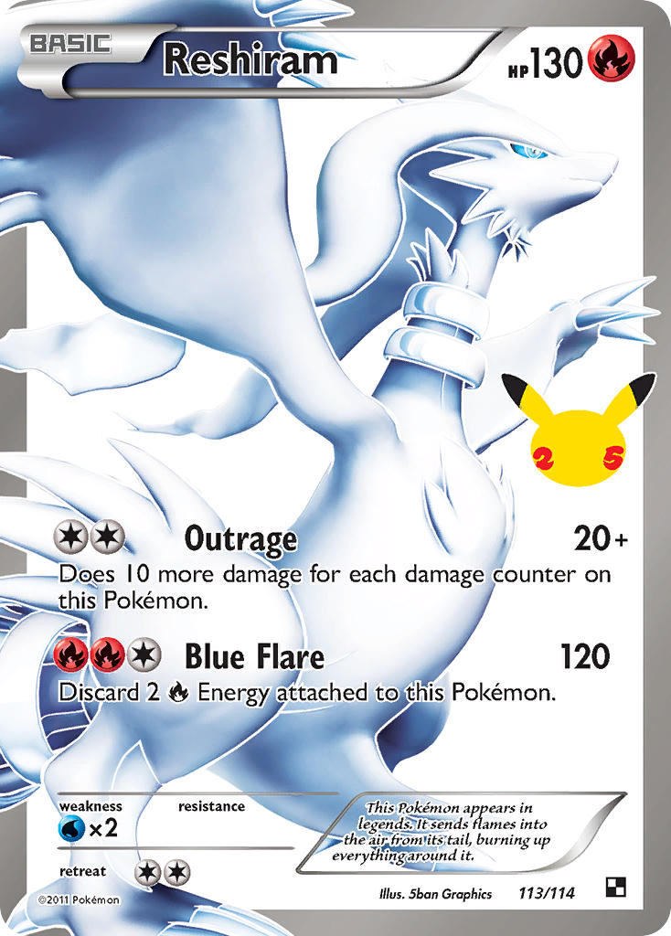Reshiram 113/114 Holo Rare Classic - MissingNo.