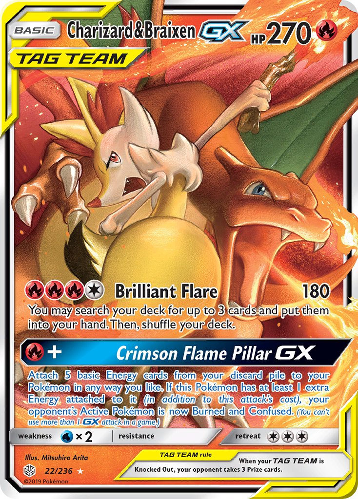 Charizard & Braixen GX 22/236 Holo Rare GX - MissingNo.