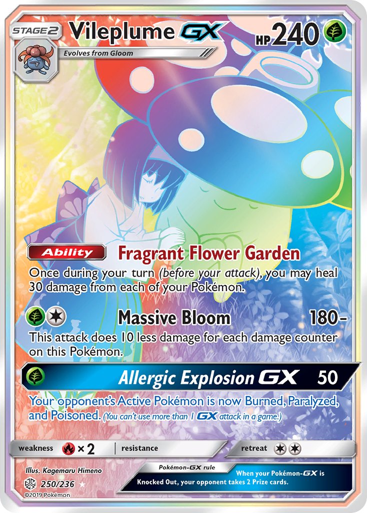 Vileplume GX 250/236 Rainbow Secret Rare GX - MissingNo.