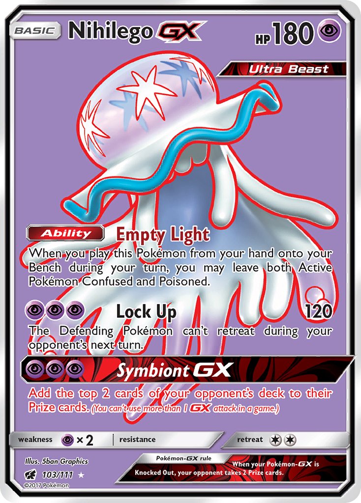 Nihilego GX 103/111 Holo Ultra Rare Ultra Beast GX - MissingNo.