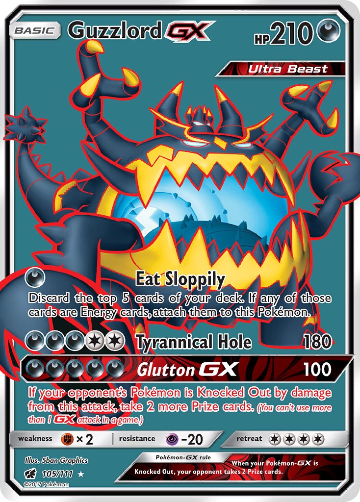 Guzzlord GX 105/111 Holo Ultra Rare Ultra Beast GX - MissingNo.