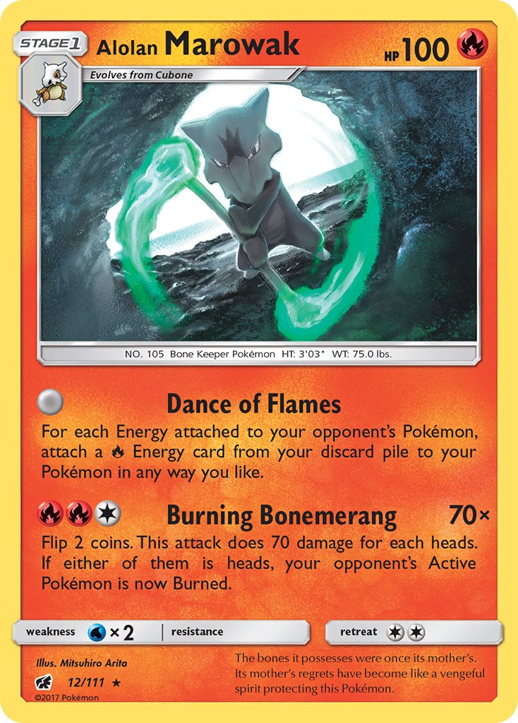 Alolan Marowak 12/111 Reverse Rare - MissingNo.