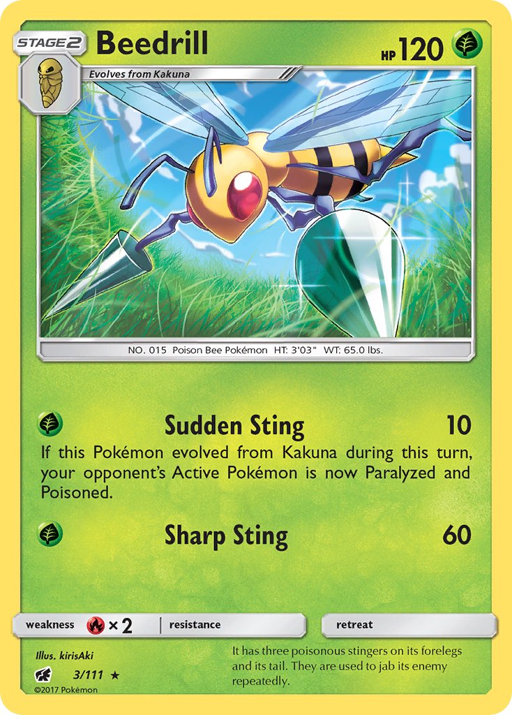Beedrill 3/111 Non-Holo Rare - MissingNo.