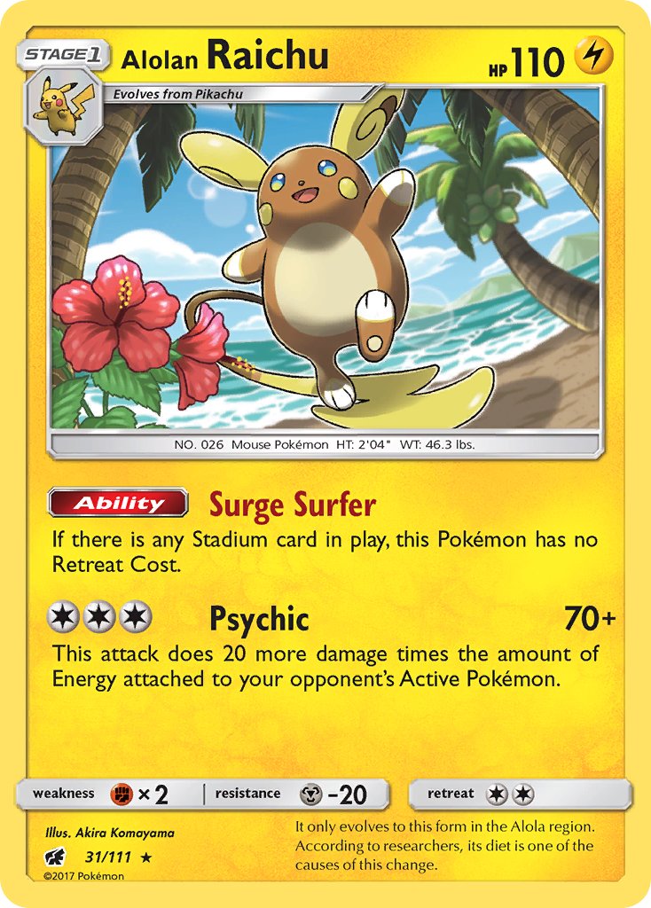 Alolan Raichu 31/111 Reverse Rare - MissingNo.