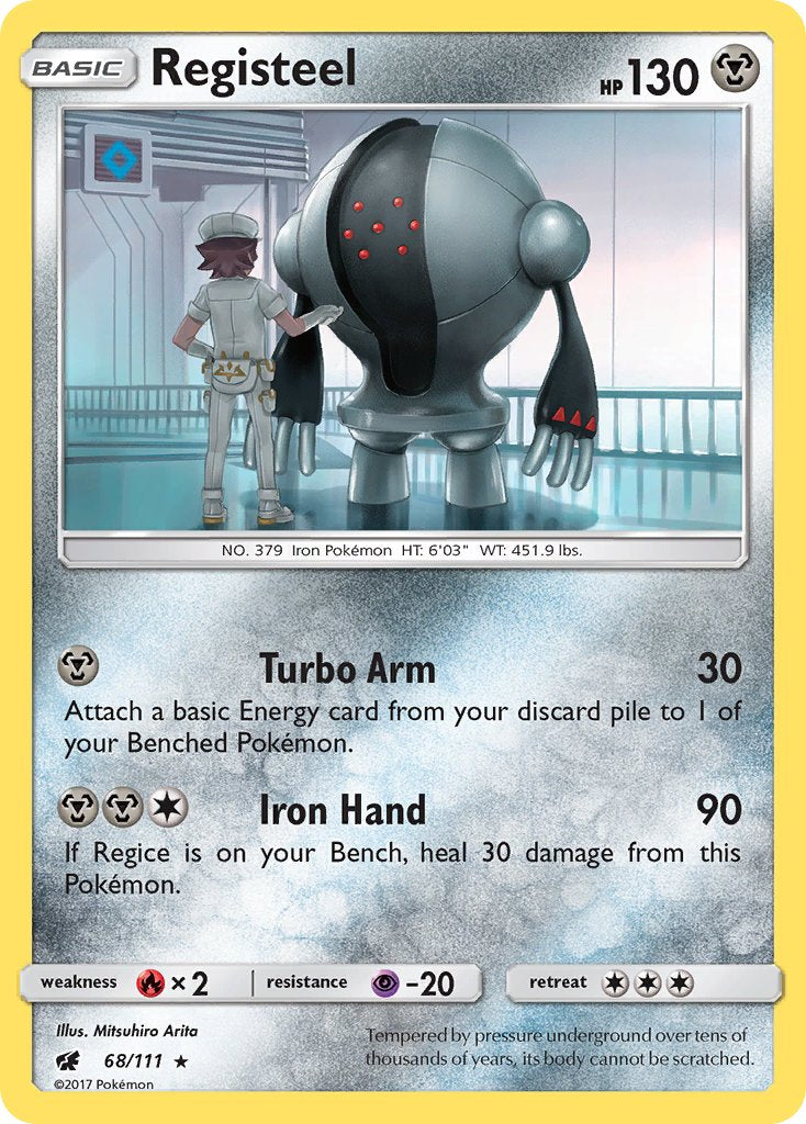 Registeel 68/111 Reverse Holo Pokémon League Promo (Crimson Invasion Season 3) January 2018 - MissingNo.