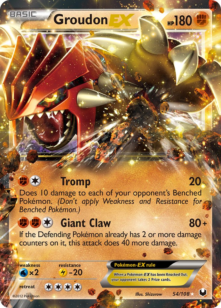 Groudon EX 54/108 Holo Rare EX - MissingNo.