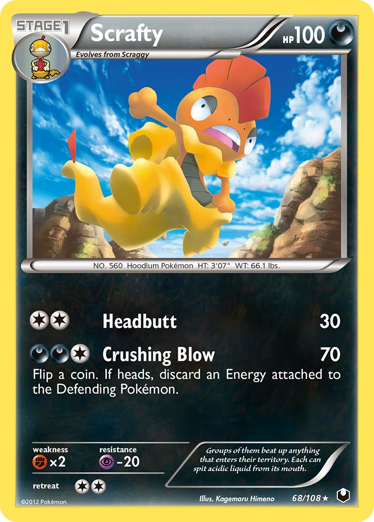Scrafty 68/108 Non-Holo Rare - MissingNo.