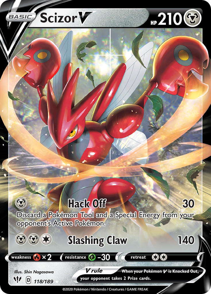 Scizor V 118/189 Holo Rare V - MissingNo.