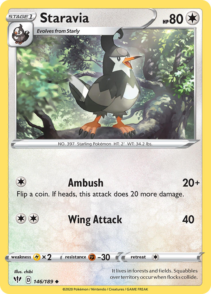 Staravia 146/189 Reverse Uncommon - MissingNo.