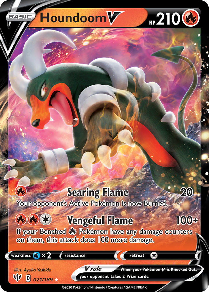 Houndoom V 021/189 Holo Rare V - MissingNo.