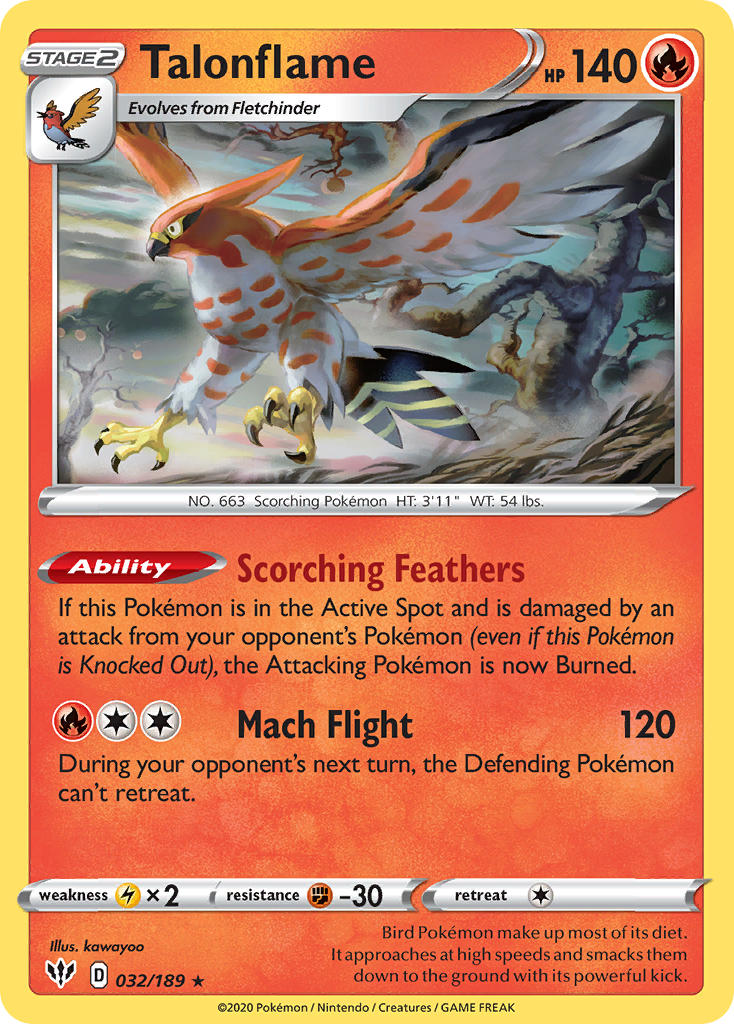 Talonflame 032/189 Non-Holo Rare - MissingNo.