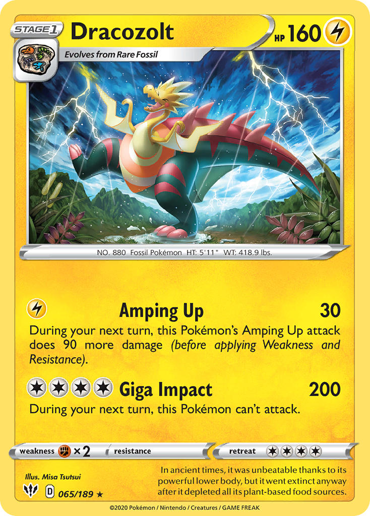 Dracozolt 065/189 Reverse Rare - MissingNo.