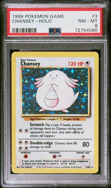 Chansey Holo 3 PSA 8 - MissingNo.
