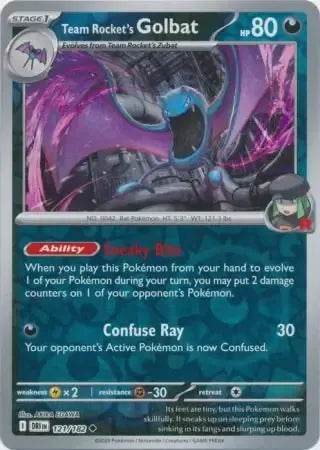 Team Rocket's Golbat 121/182 Reverse Uncommon - MissingNo.