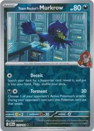 Team Rocket's Murkrow 127/182 Reverse Uncommon - MissingNo.