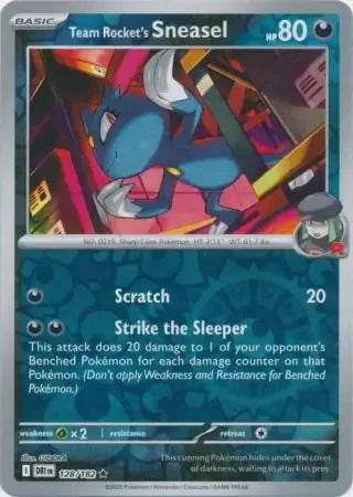 Team Rocket's Sneasel 128/182 Reverse Rare - MissingNo.