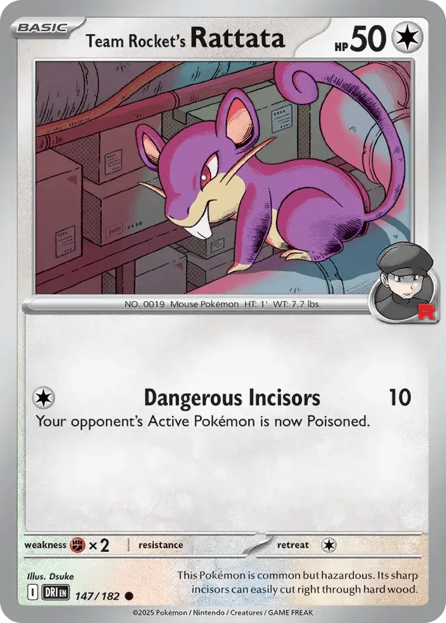 Team Rocket's Rattata 147/182 Common - MissingNo.
