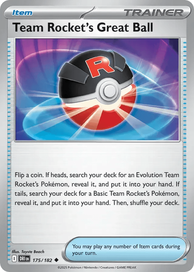 Team Rocket's Great Ball 175/182 Uncommon - MissingNo.