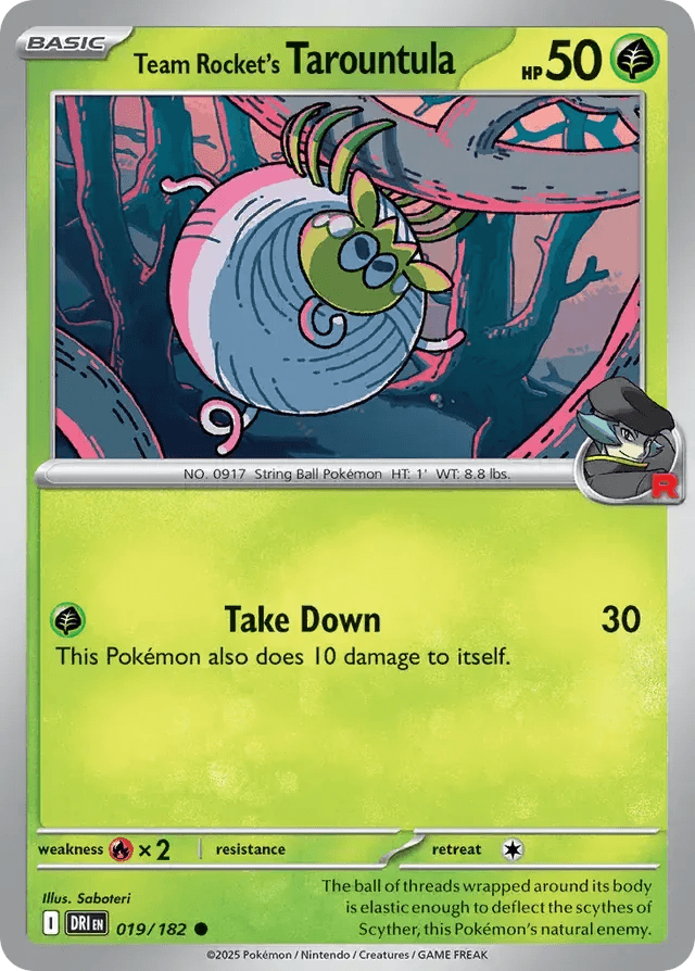 Team Rocket's Tarountula 19/182 Common - MissingNo.