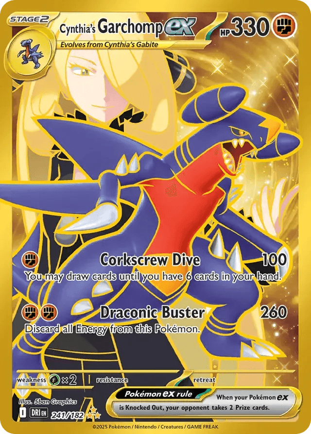 Cynthia's Garchomp ex 241/182 Gold Hyper Rare ex - MissingNo.