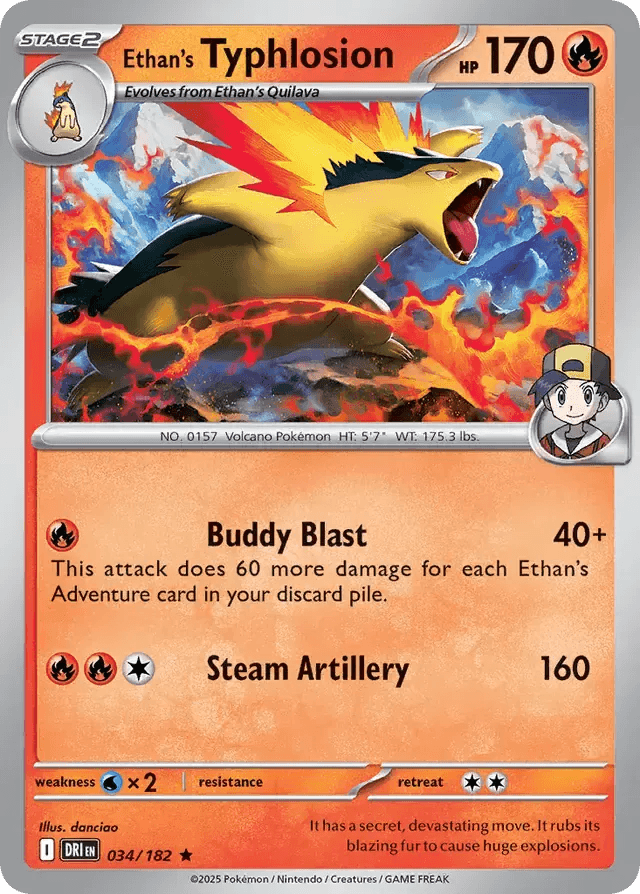 Ethan's Typhlosion 34/182 Holo Rare - MissingNo.