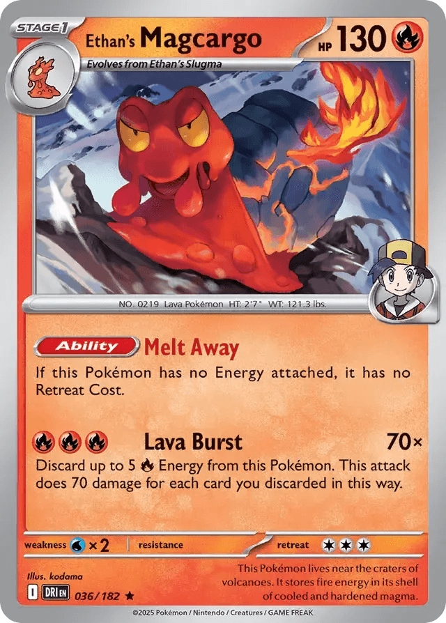 Ethan's Magcargo 36/182 Holo Rare - MissingNo.