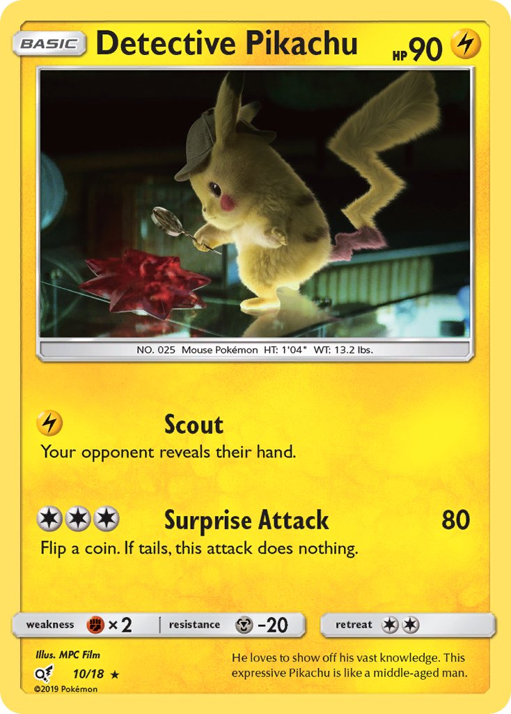 Detective Pikachu 10/18 Holo Rare - MissingNo.