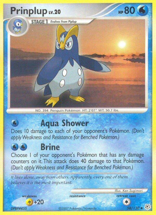 Prinplup 58/130 Reverse Holo Stamp Burger King Collection 2008 - MissingNo.