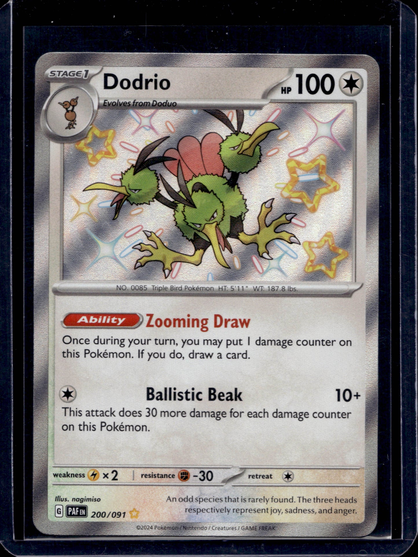 Dodrio 200/91 Shiny Rare - MissingNo.