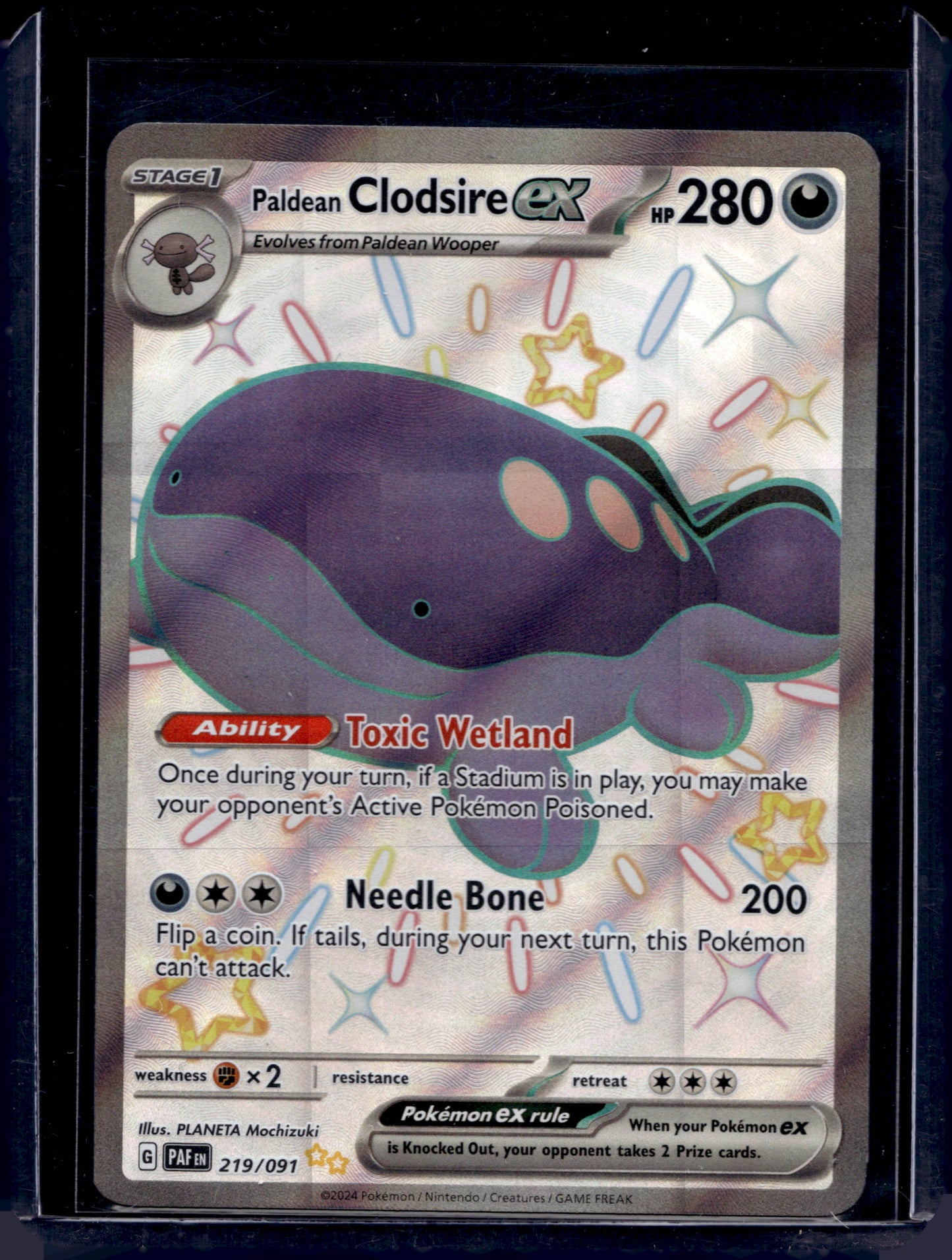 Paldean Clodsire ex 219/91 Shiny Ultra Rare ex - MissingNo.