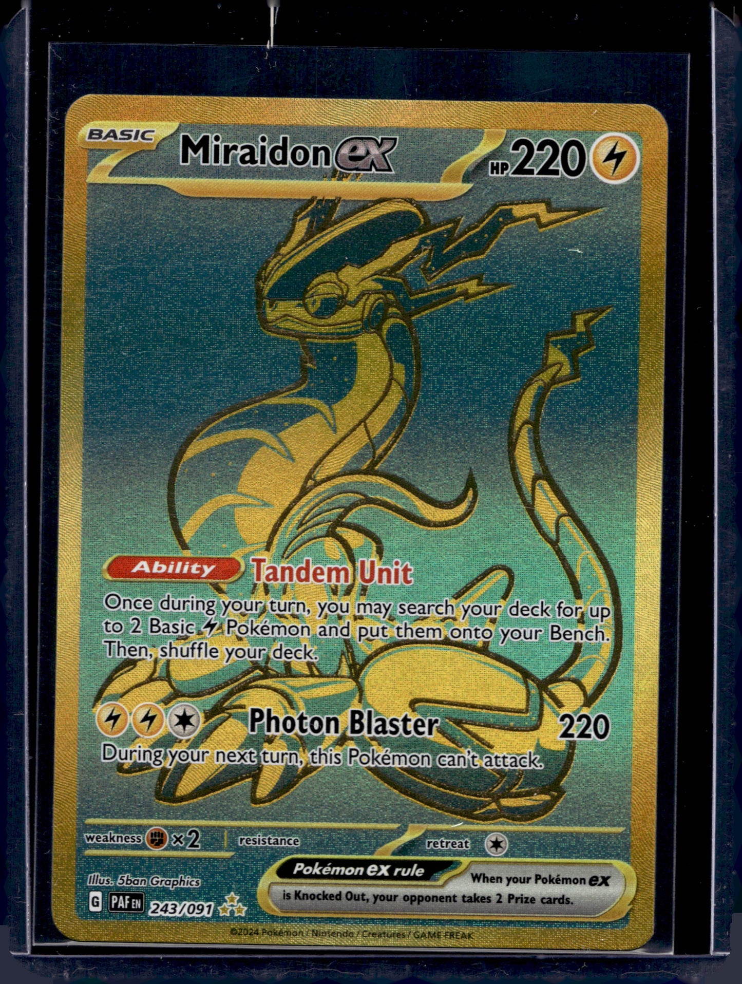 Miraidon ex 243/91 Gold Hyper Rare ex - MissingNo.