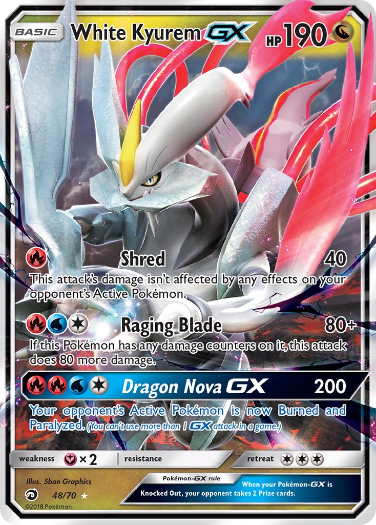 White Kyurem GX 48/70 Holo Rare GX - MissingNo.