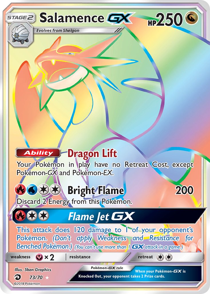 Salamence GX 73/70 Rainbow Secret Rare GX - MissingNo.