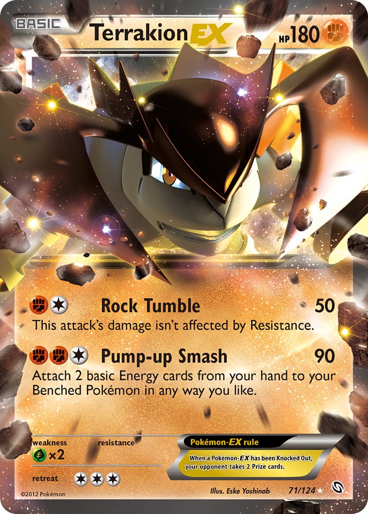 Terrakion EX 71/124 Holo Rare EX - MissingNo.