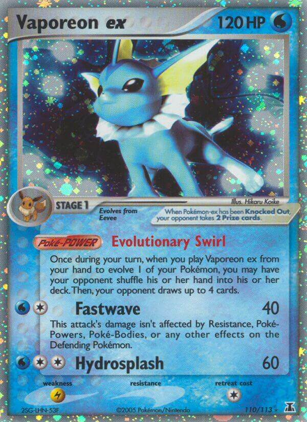 Vaporeon ex 110/113 Holo Rare ex - MissingNo.