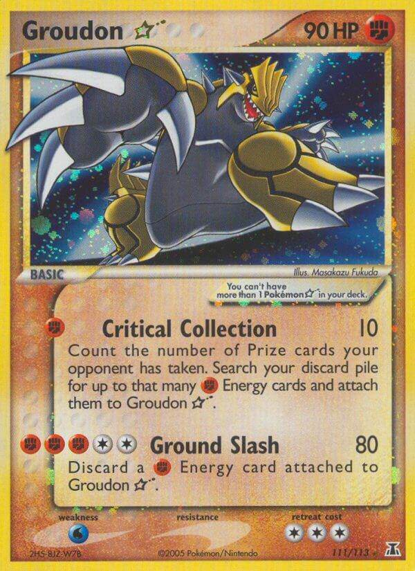 Groudon ? 111/113 Holo Rare Gold Star - MissingNo.