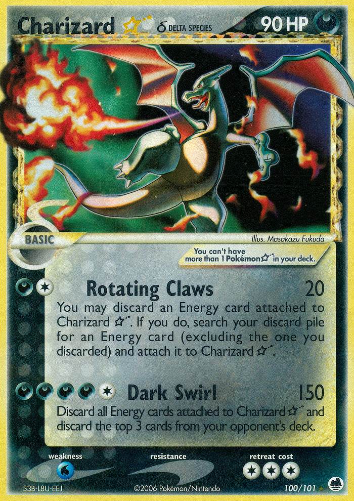 Charizard ? ? 100/101 Holo Rare Gold Star - MissingNo.