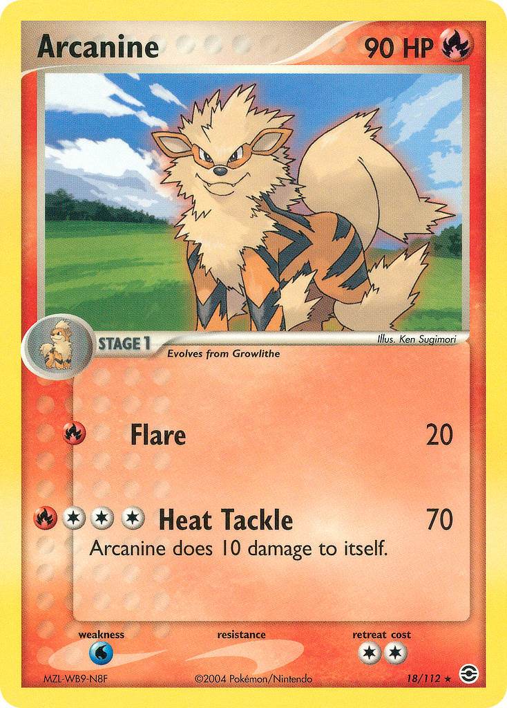 Arcanine 18/112 Reverse Rare - MissingNo.