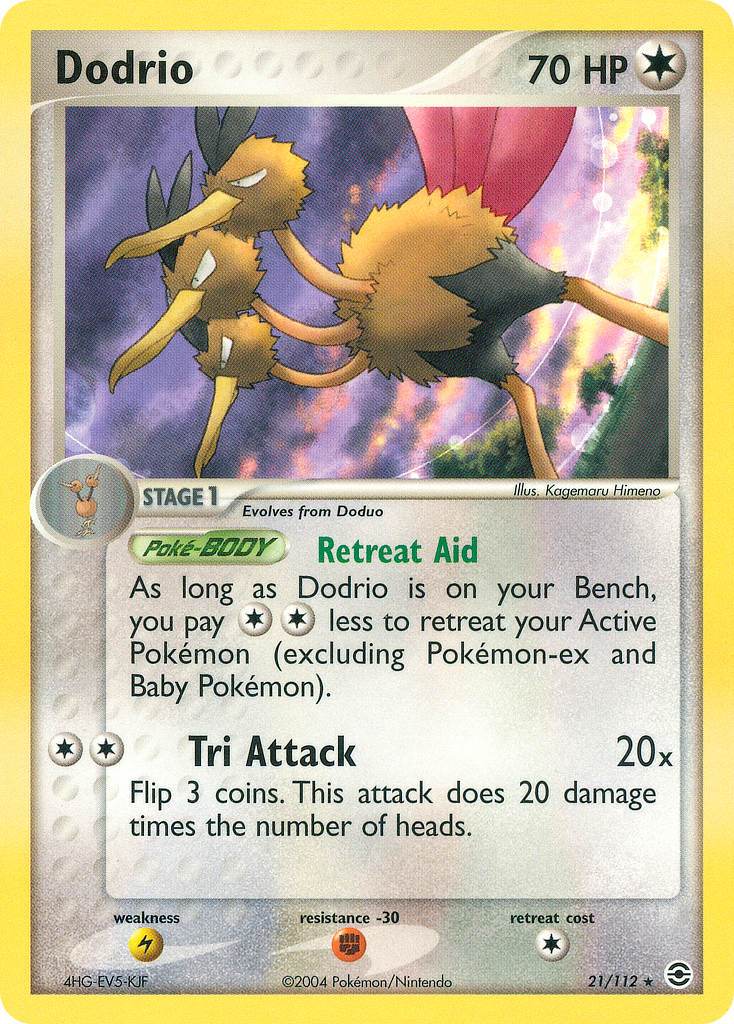 Dodrio 21/112 Reverse Rare - MissingNo.