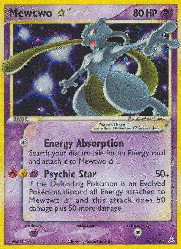 Mewtwo ? 103/110 Holo Rare Gold Star - MissingNo.