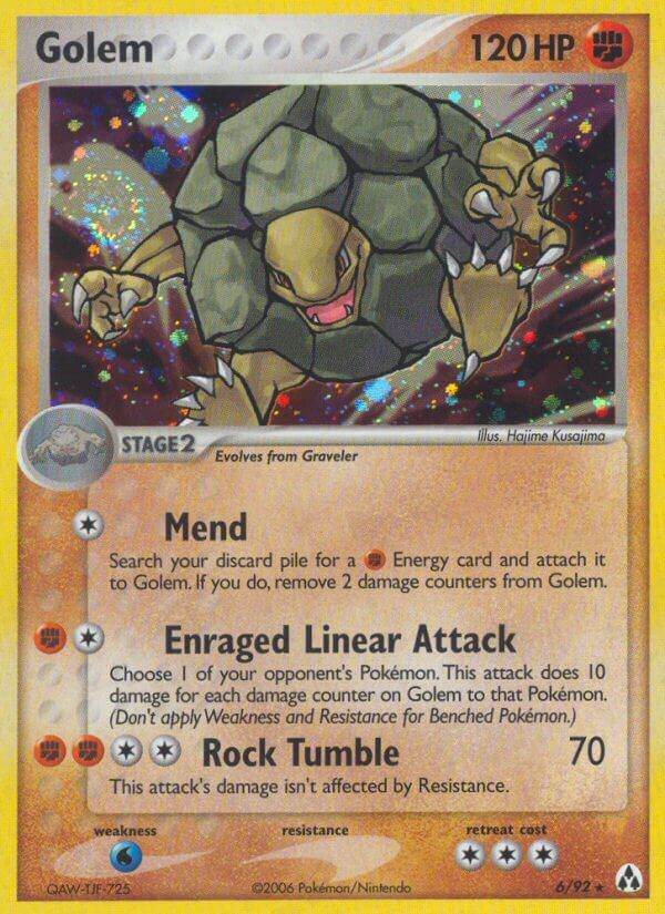 Golem 6/92 Reverse Rare - MissingNo.