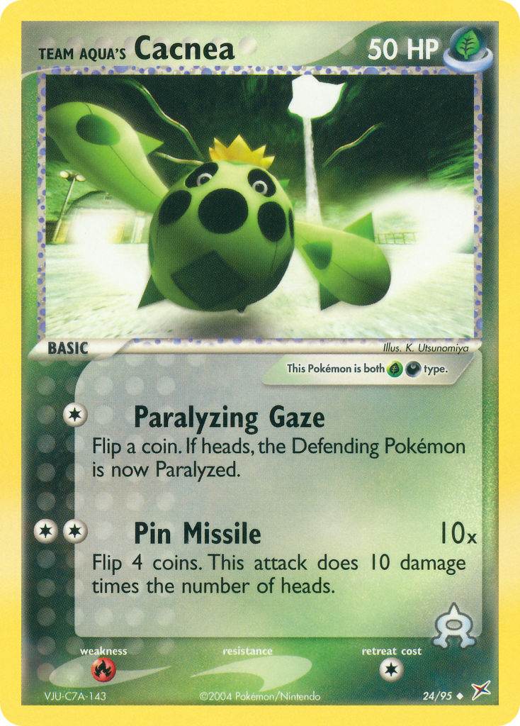 Team Aqua's Cacnea 24/95 Prerelease Stamp Promo - MissingNo.