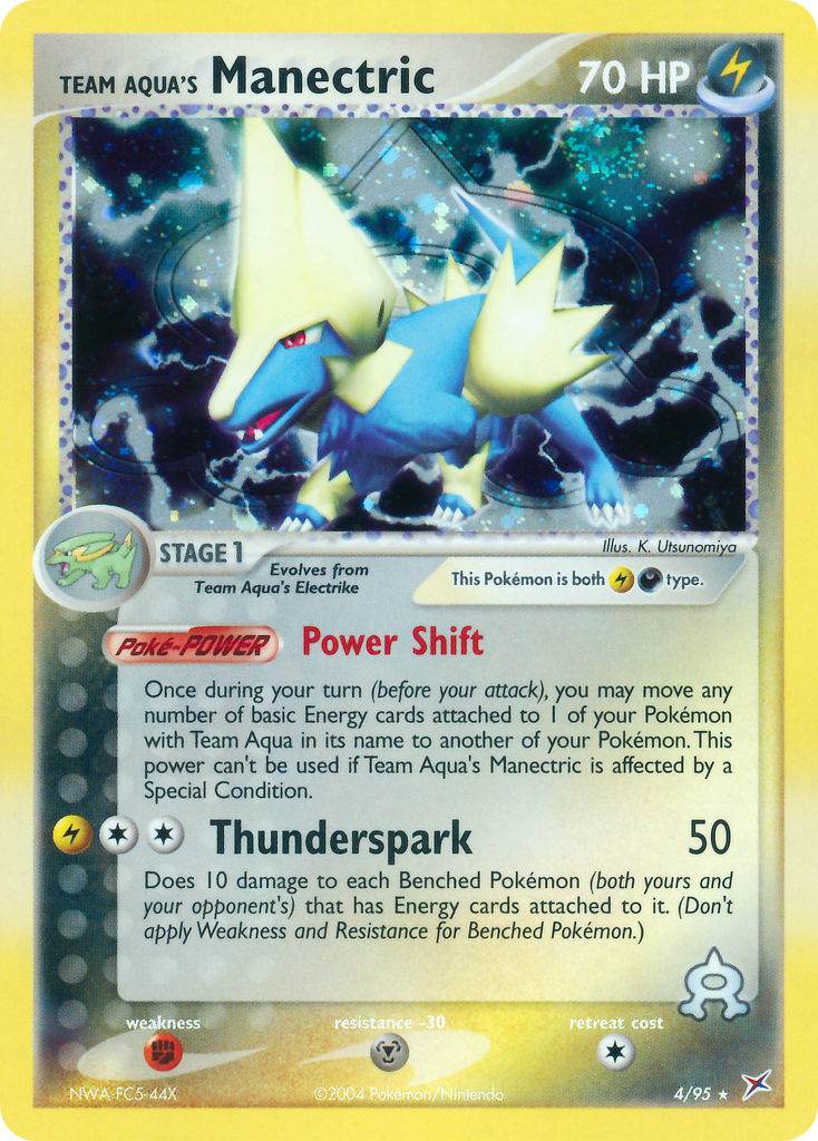Team Aqua's Manectric 4/95 Reverse Rare - MissingNo.