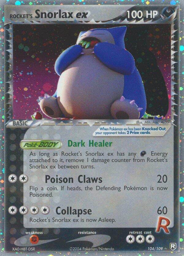 Rocket's Snorlax ex 104/109 Holo Rare ex - MissingNo.