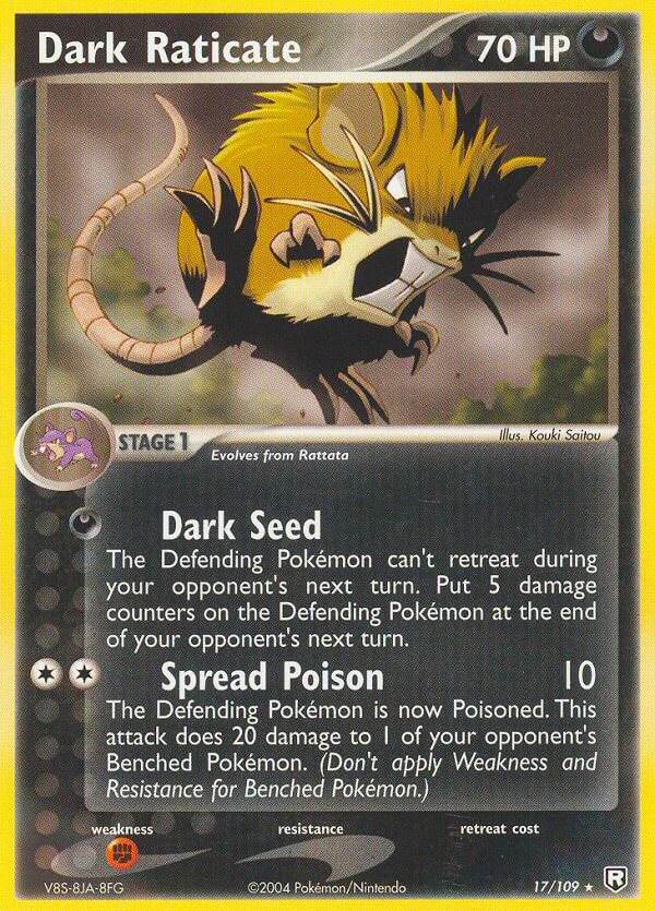 Dark Raticate 17/109 Non-Holo Rare - MissingNo.