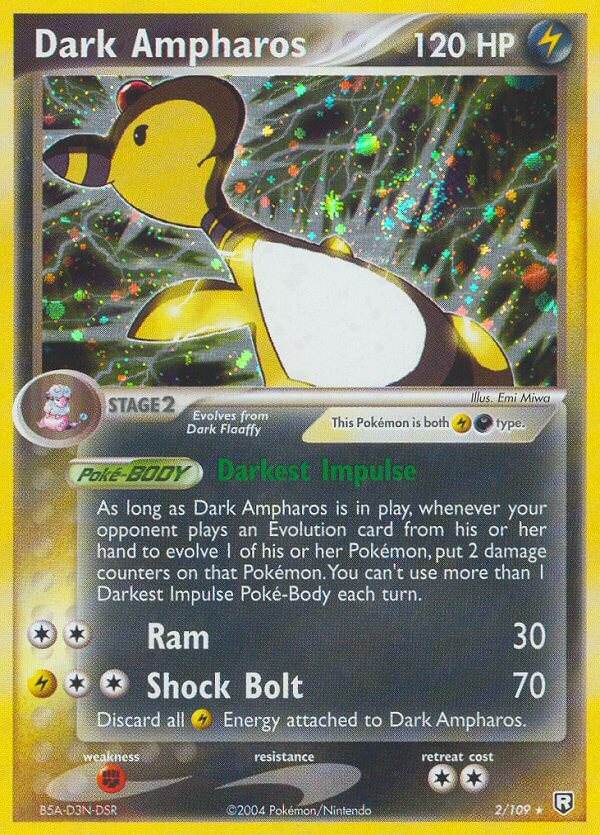 Dark Ampharos 2/109 Reverse Rare - MissingNo.