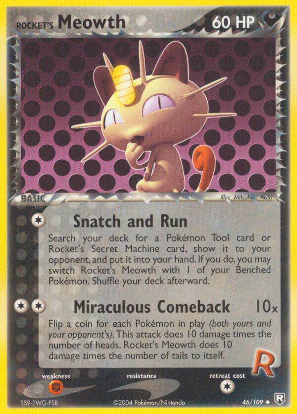 Rocket's Meowth 46/109 Uncommon - MissingNo.